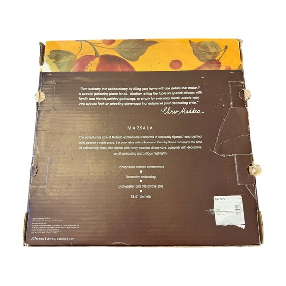 Chris Madden Marsala Handpainted Ceramic Vegetable Bowl 13.5" JC Penney Home Col - Picture 4 of 9